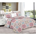 thumbnail image 2 of Couture Home Collection Bright Fun Bohemian Style Patchwork Quilt Set Coverlet Bedspread 3 Piece Set, 2 of 8