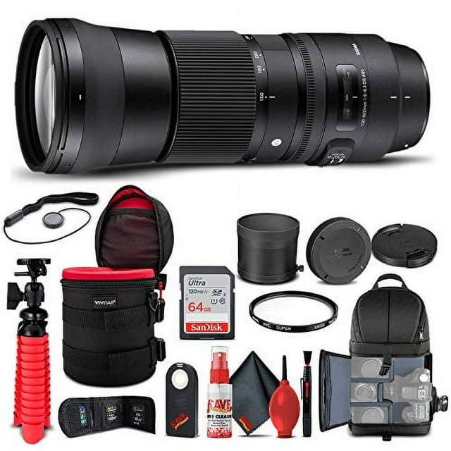 Sigma 150-600mm F/5-6.3 DG OS HSM Contemporary Lens for Nikon F (745-306) Bundle