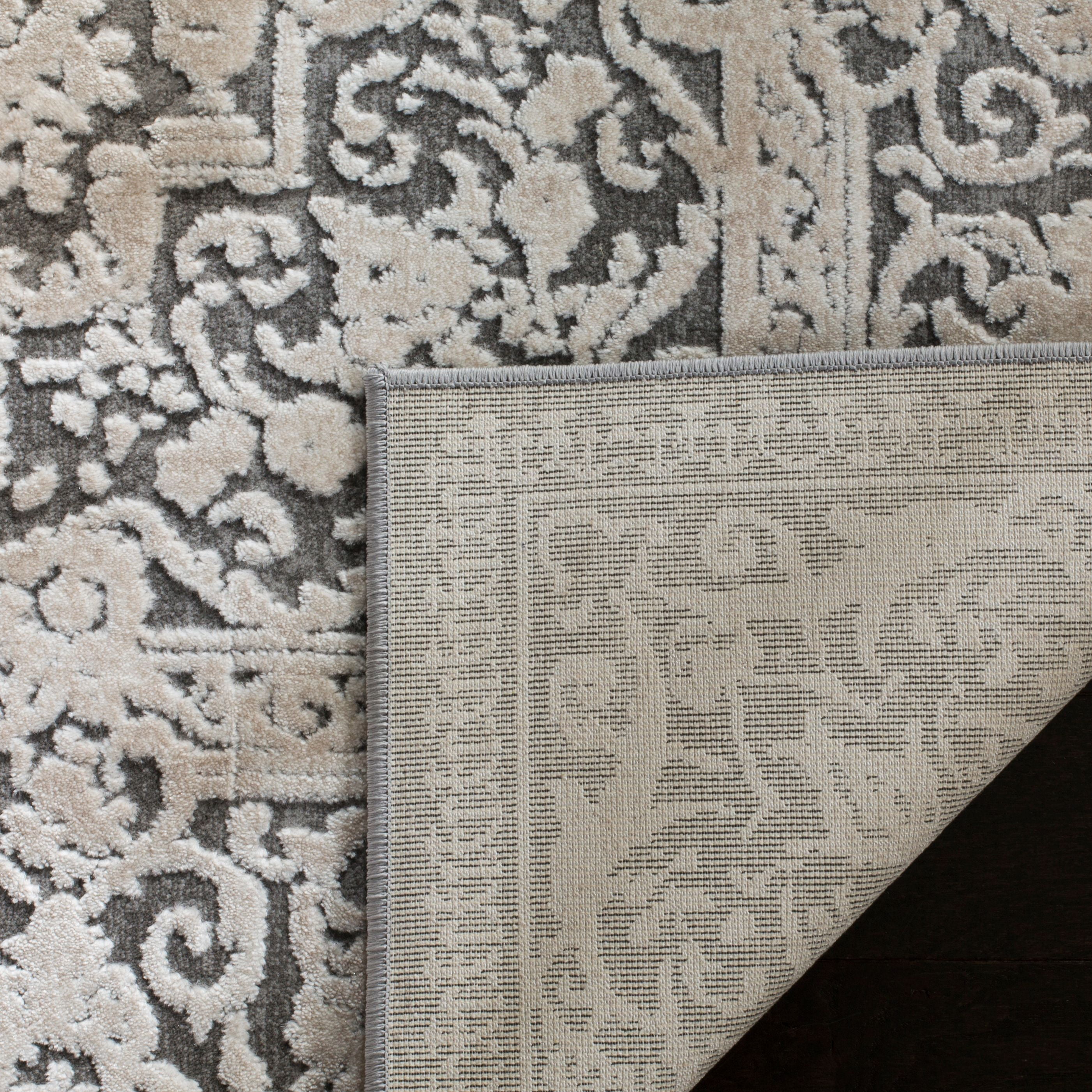 SAFAVIEH Reflection Sophia Traditional Area Rug, Dark Grey/Cream, 5' x 5' Square