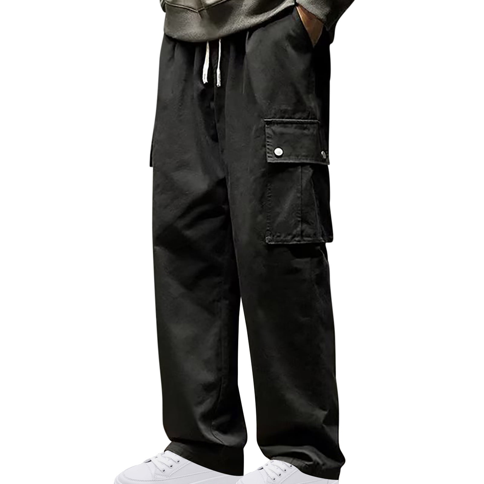 Flash Pick Olyvenn Men's Straight Leg Baggy Fit Skateboard Hip Hop