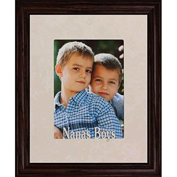 Nana's Boys Frame Holds A Portrait 5X7 Picture/Photo (Walnut