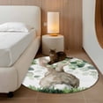 thumbnail image 2 of Round Rug 4Ft Washable Non-Slip, Easter Circle Area Rugs for Living Room Bedroom, Spring Bunny Botanical Eucalyptus Leaves Plants Indoor Floor Mats Carpet Runner for Home Decor Aesthetic, 2 of 8