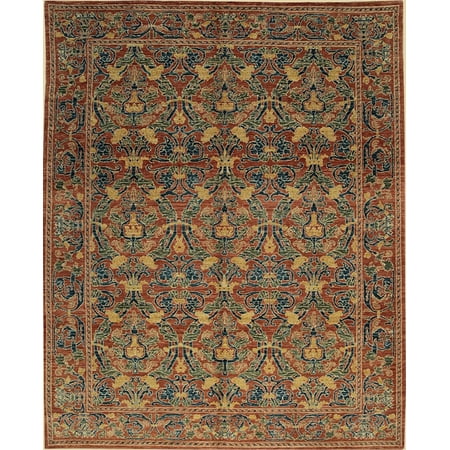 Red Floral Spanish Transitional Handmade Wool Rug