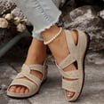 thumbnail image 3 of Dakaela Wedge Sandals for Women Comfortable Strappy Summer Dressy Slip on Sandal Open Toe Hollow out Casual Walking Shoes with Arch Support Size 6-10, 3 of 9