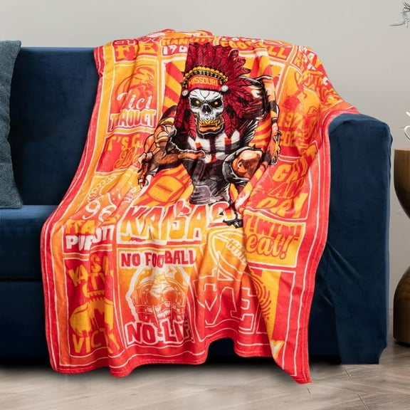 Kansas Football Blanket, Red Kingdom Football Lovers Gifts, Gifts for Football Lovers, Team Color Blanket Gifts, Super Cozy Blanket, Throw Blanket 60"x50"