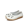 thumbnail image 3 of Daeful Womens Loafers Slip On Flats Round Toe Boat Shoes Nurse Lightweight Casual Hollow Out Moccasins White 6, 3 of 8