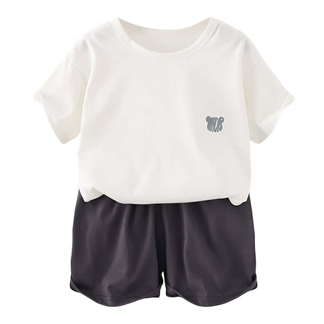 Ensemble de Pyjamas pour Garçons Enfants, Chandail à Col Rond avec Dessin Animé, Vêtements de Maison pour Filles Taille 5-6 Ans