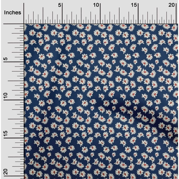 oneOone Cotton Jersey Navy Blue Fabric Artistic Flower Sewing Craft Projects Fabric Prints By Yard 58 Inch Wide