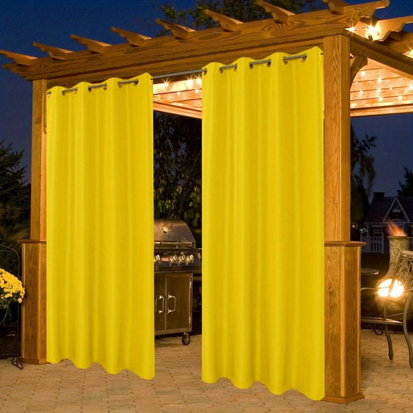 Waterproof Indoor/Outdoor Curtains 54 X 84 Inch, Cream, 1 Set Of 1 Panel