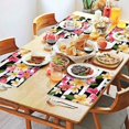 thumbnail image 2 of Pioneer Flower Floral Print Pattern Summer Placemats Table Placemats Set Of 4-Linen Kitchen Washable Placemats Table Mats 12x18 Inch Non-Slip Heat Resistant, 2 of 6