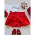 thumbnail image 5 of Red Womens Mini Pleated Skirt With Elastic Waist And Bubble Hem, 5 of 7