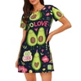 thumbnail image 1 of Fotbe Avocado Love Bata de Dormir para Mujer con Estampado, Camisón de Algodón de Manga Corta, Ropa de Dormir Casual, 1 of 6