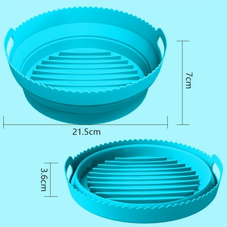 

Yipa Liner Reusable Mat Heat Resistant Folding Silicone Pot Air Fryer BBQ Accessories Round Easy Cleaning Non-Stick Round Blue Diameter: 21.5cm/8.46