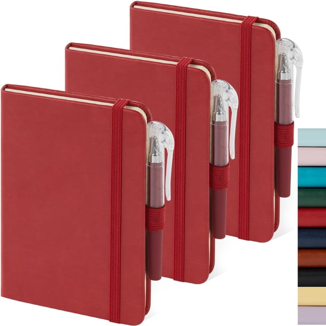 Set de 3 Mini Cuadernos de Bolsillo Rayados NIRMIRO Rojos