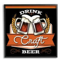 Drink Craft Beer Vintage Phrase Food & Beverage Graphic Art Black Framed Art Print Wall Art