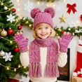 thumbnail image 7 of 4pcs Kids Winter Hat Gloves Scarf Set, Girls Toddler Winter Hat Beanie with Touchscreen Gloves & Neck Warmer for Girls Boys, 7 of 7
