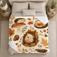 thumbnail image 5 of Whimsical Woodland Hedgehog Red decorative motif Scene Autumn Forest, Festive Holiday Scene, Warm Flannel Blanket for Cabin and Lodge, Art Lovers Christmas Gift, Festive Home Decor, 5 of 9