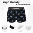 thumbnail image 2 of Men's Boxer Briefs, Blue Purple Hummingbird Print Soft Comfy Mens Underwear Boxer Briefs Breathable With Widen Waist, 2 of 7