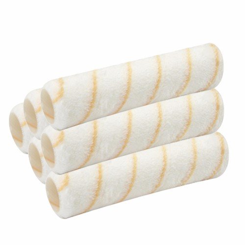 Wideskall Rouleau de Peinture Réutilisable 9 Pouces x 3/8 Pouces Pouces Sieste Noyau en Plastique PVC Lavable (Lot de 6)