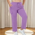 thumbnail image 3 of absuyy Plus Size Cargo Pants for Women High Waisted Multiple Pockets Workout Pants Baggy Casual Trousers Purple 2XL, 3 of 7
