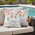 thumbnail image 4 of Easter Eggs Outdoor Waterproof Pillow Covers, Butterfly Flowers Spring Watercolor Branch Floral Decorative Square Throw Pillowcase Sofa Cushion Sham for Patio/Couch/Chair, 16"x16" 2 Pack, 4 of 8