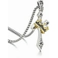 thumbnail image 3 of Tilga 925 Sterling Silver Crown Cross Necklace For Men - Retro Crucifix Of Thorns Pendant, Jesus Christ Cross Chain With Diadem, Faith Cross Jewelry, Vintage Cross Necklace For Women, 3 of 6