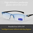 thumbnail image 3 of New Anti Blue Ray Reading Glasses Smart Automatic Zoom Reading Glasses Autofocus Power +1.0(100) ~ +7.0(700) Half-Rim Unisex Green, 3 of 6