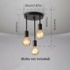 thumbnail image 2 of Neoglint AC 110-120V Retro 3 Heads Chandelier Hanging Pendant Lamp E26 Base Socket Holder for Living Room Bedroom Study Room Cafe Shop, 2 of 5