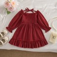 thumbnail image 5 of Mnyotv Spring Fall Clothes Long Sleeve Dress for Girls Sweet Birthday Outfits Toddlers Casual Flowy Dress Size 12-18Months, 5 of 5