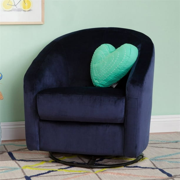 Babyletto Madison Microsuede Fabric Swivel Glider in Navy Blue Walmart