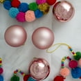 thumbnail image 4 of 4-Piece Shiny and Matte Pink Glass Ball Christmas Ornament Set 4" (100mm), 4 of 7
