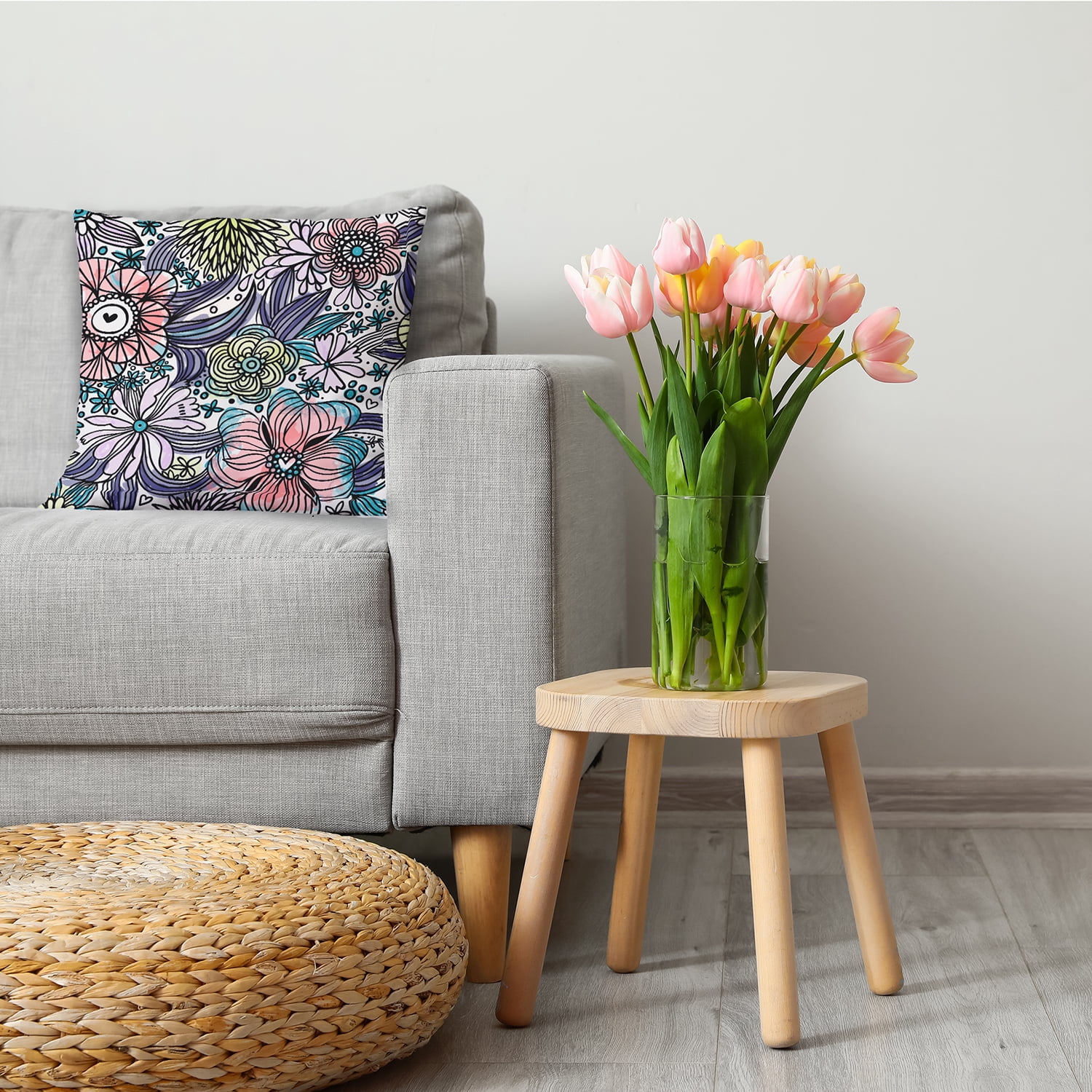 Simply Daisy 26 in x 26 in Contemporary Explorer Polyester Throw Pillow