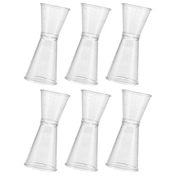 NIAIZEK 6-Piece Double-Sided Plastic Bartender Jigger Set, Accurate Cocktail Measuring Shot Glass Tools