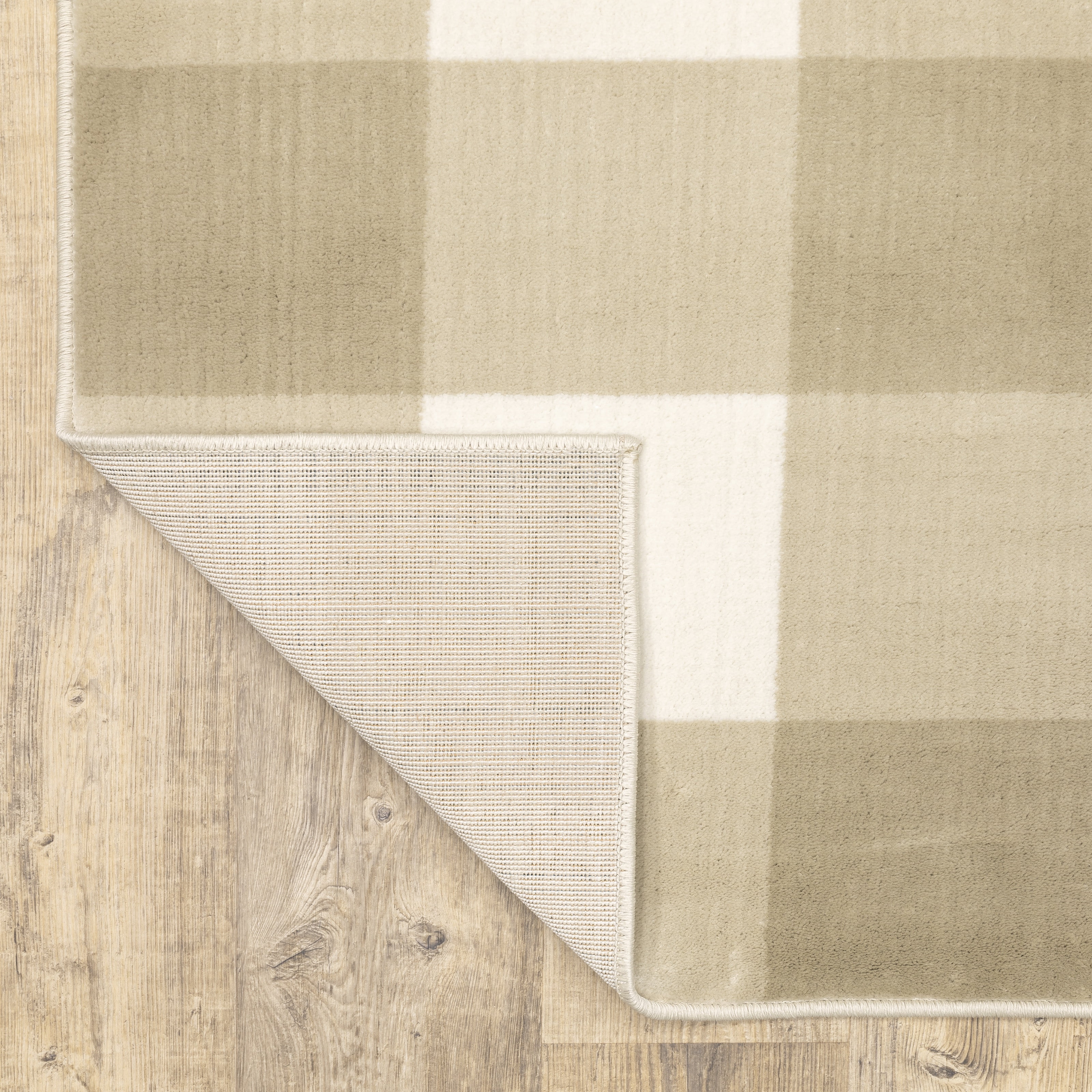 Avalon Home Gracie Gingham Plaid Area Rug, 6'7" X 9'2", Beige/ Ivory