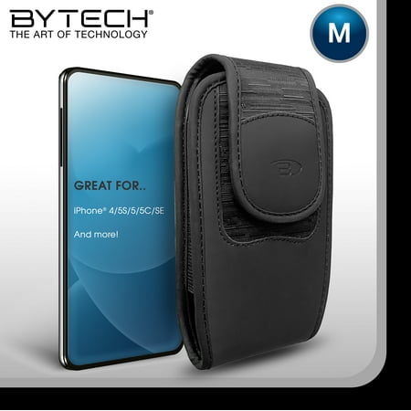 Bytech Medium Vertical Universal Smartphone Holster Case – Compatible with iPhone 4, iPhone 5S, iPhone 5, iPhone 5C, iPhone SE and More