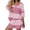 002Red, variant on 2 Piece Sets for Women Matching Sets Short Sleeve V-Neck T-Shirts and Shorts Tracksuits Elastic Waist Relaxed Fit Loose Fit Striped Printed Matching Sets with Pockets Red S