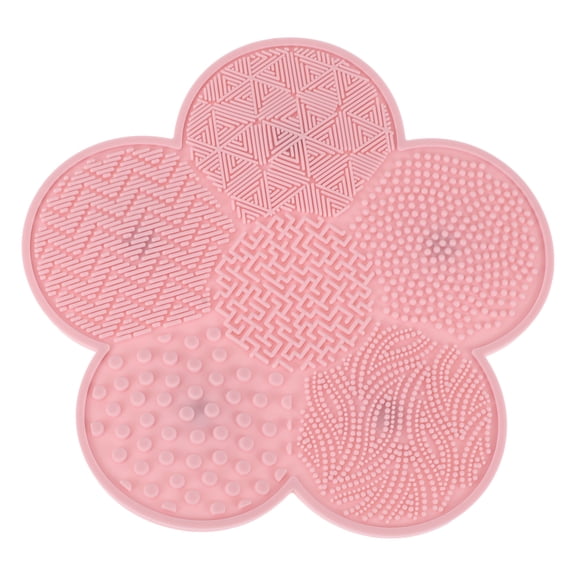 Unique Bargains Flower-shaped Makeup Sponge Brush Cleaner Pink