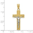 thumbnail image 3 of FB Jewels 14K Two Tone Gold Diamond-cut Crucifix Pendant, 3 of 3