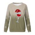 thumbnail image 4 of Offres de Liquidation! Aqestyerly Hauts de Noël Grande Taille pour Femmes Col Rond Sweat Imprimé de Noël Manches Longues Chandail en Molleton Sans Capuche, 4 of 4