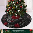 thumbnail image 6 of RMDQTR Festive Christmas Tree Skirt35.4x35.4in - Holiday Home Decor for Xmas Party Silver and Bright Red Roses, 6 of 6