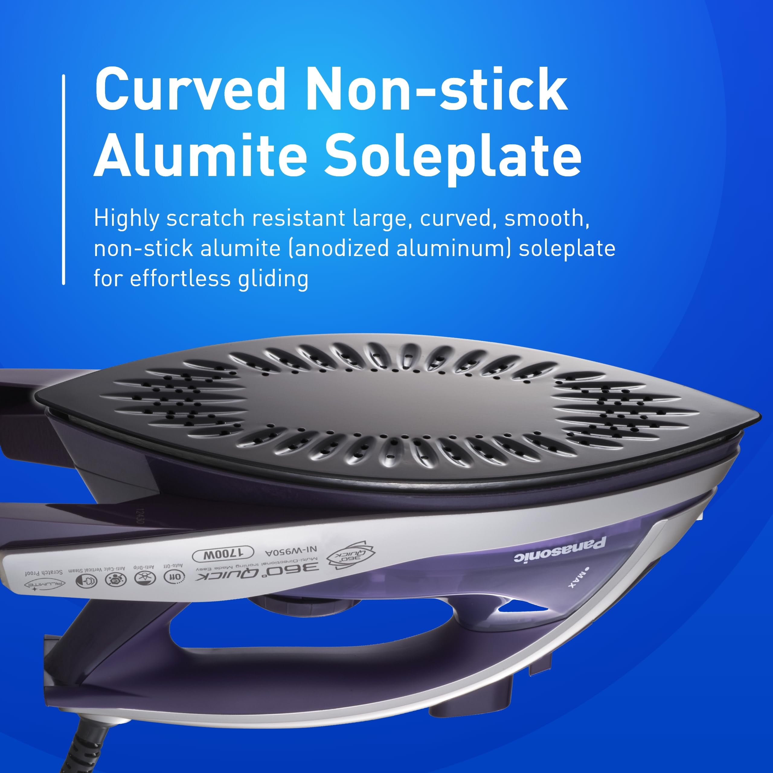 Panasonic 1500W Steam/Dry Iron with Ceramic Soleplate, Auto Shut