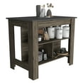 thumbnail image 5 of Kitchen Island, kitchen table 35" H, Four Legs, Three Open Storage Shelves, Dark Brown / Onix, 5 of 5