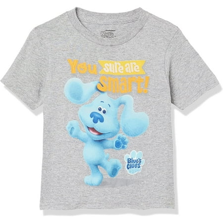 

Nickelodeon Blue s Clues & You Toddler Boys Short Sleeve T-Shirt-Blue Josh & Magenta Heather Grey 4T