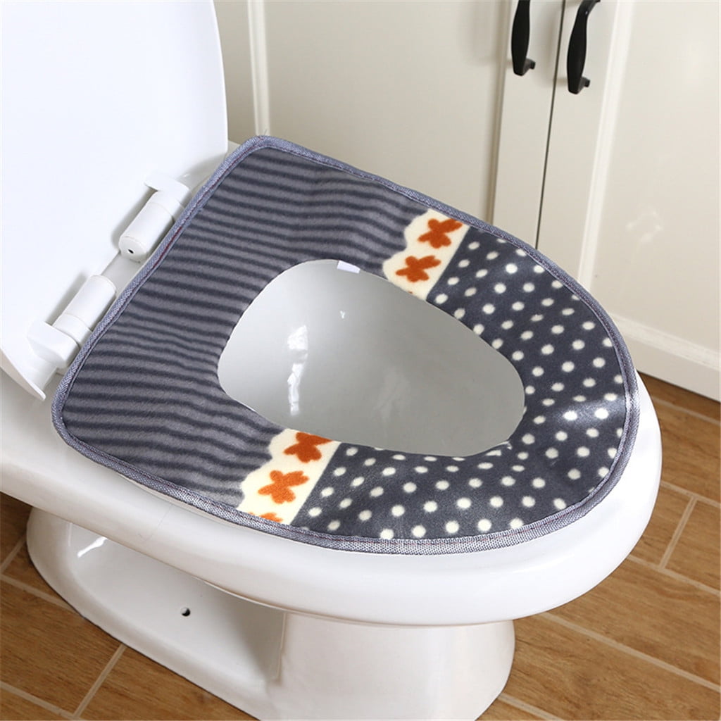 Dotted Toilet Pad Thick Waterproof Magic Buckle Warm Toilet Seat Pad