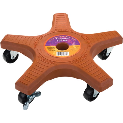 Plant Stand 18430 16 in Terra Cotta 5-Wheel Single Plant Caddie by Plantstand