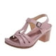thumbnail image 2 of Moda mujer diapositiva ahueca hacia fuera cómodas sandalias de tacón alto playa zapatos casuales Wmkox8yii  hfjk58, 2 of 9