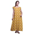 thumbnail image 1 of Bimba Robe Longue Maxi Imprimée pour Femmes en Rayonne, Vêtement de Nuit à Manches Courtes, 1 of 4