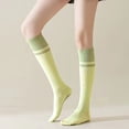 thumbnail image 3 of Harmtty 1 Pair Women Sport Stockings Elastic Cycling Knee Socks Anti-slip Arch Support Silicone Bottom Contrast Color Stockings for Yoga Pilates Dance, 3 of 8