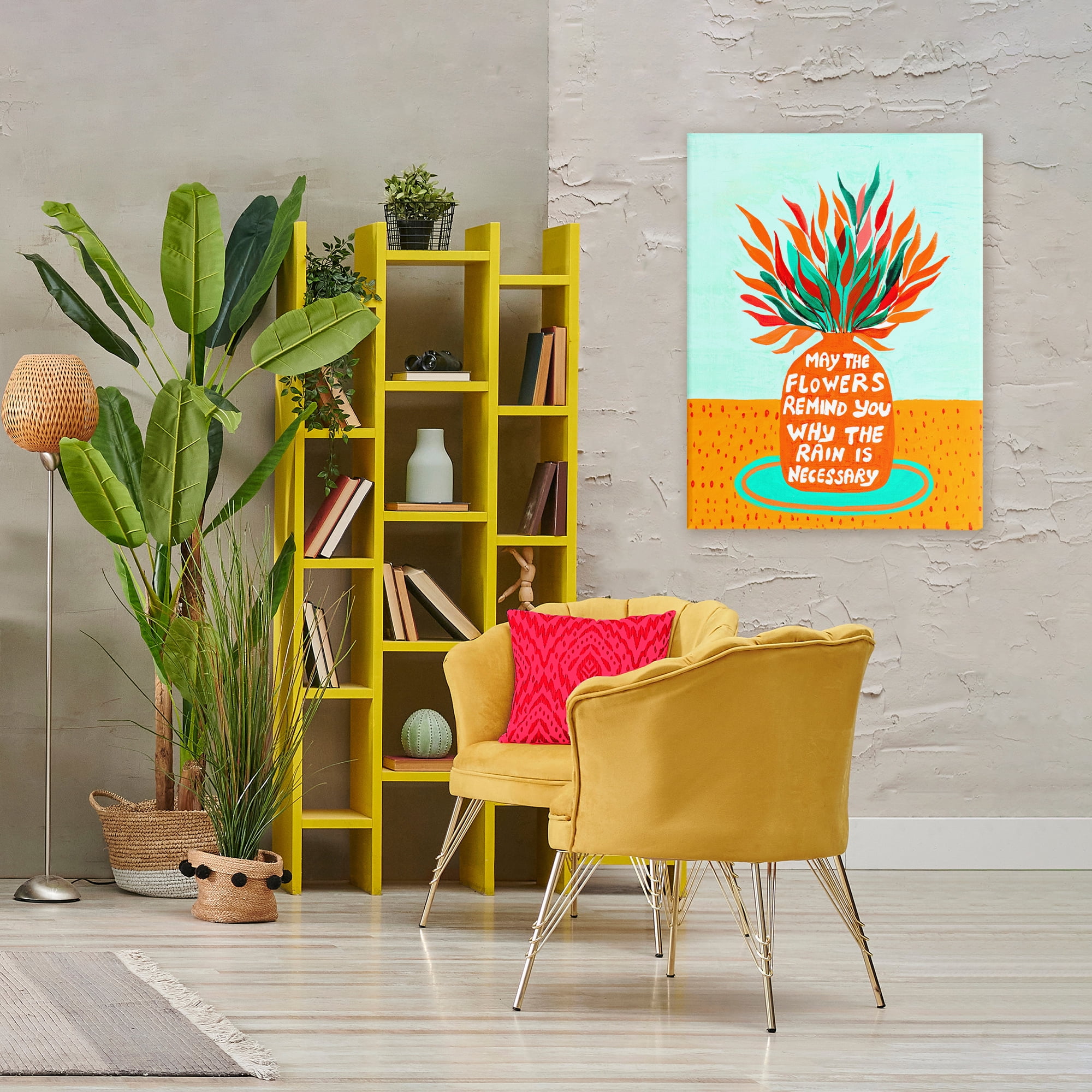 Flowers Remind Rain Is Necessary Canvas Wall Art, design by Nabeela Rumi