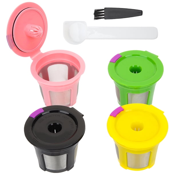 4 filtros de café reutilizables para cafetera espresso, rellenables.